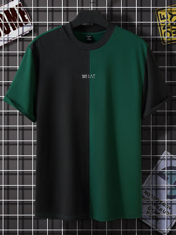 Half panel Tee Green & Black