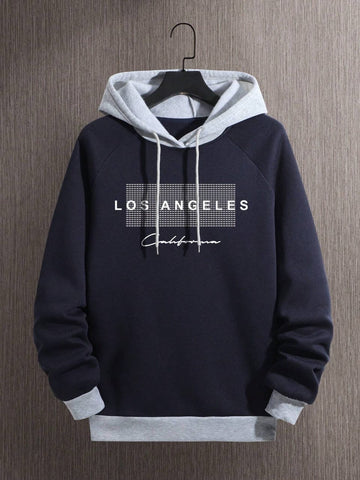 Los Angeles Hoddie-Navy Blue/Grey