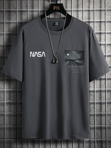 Nasa Down Shoulder Tee Grey