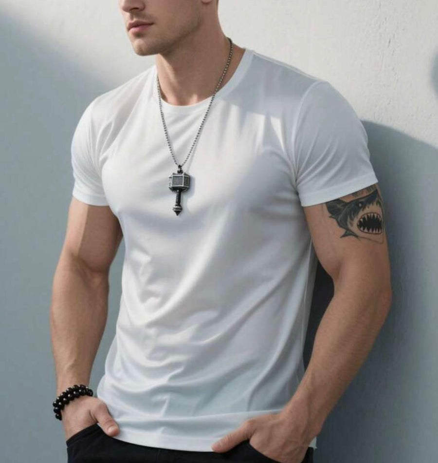 Spandex Tee Gym Wear - White