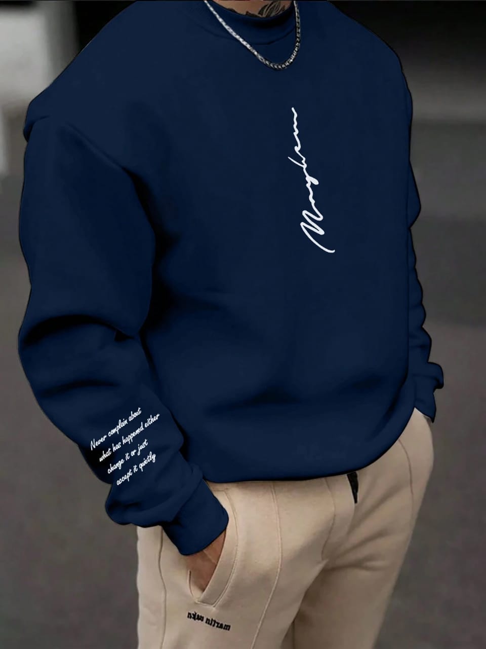 Text Sweatshirt-Dark Blue