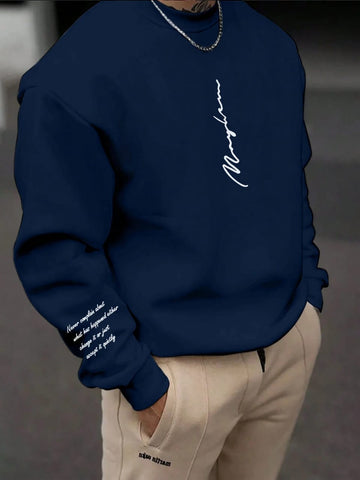 Text Sweatshirt-Dark Blue