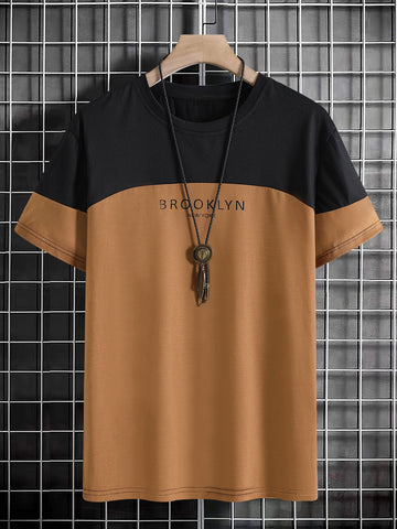 Broklyn Tee_Peach & Black