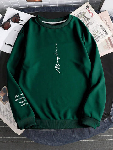 Text Sweatshirt-Dark Green