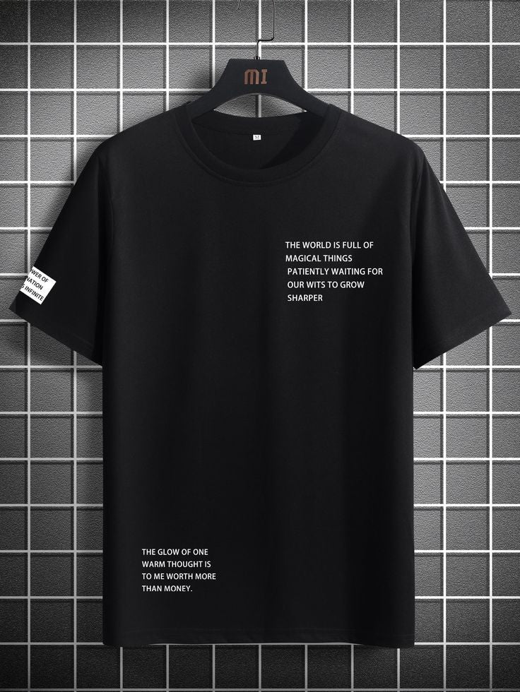 English Letter Tee Black