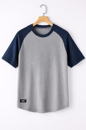 Patch Work Tee Grey & Blue