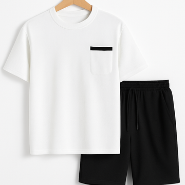 Side Pocket Co Ords - Black White