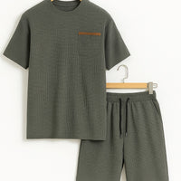 Pocket Solid Co Ords - Grey