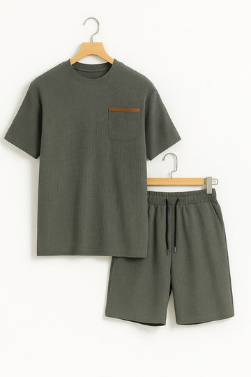 Pocket Solid Co Ords - Grey