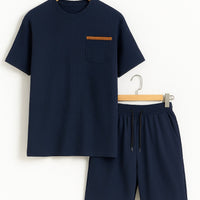 Pocket Solid Co Ords - Navy