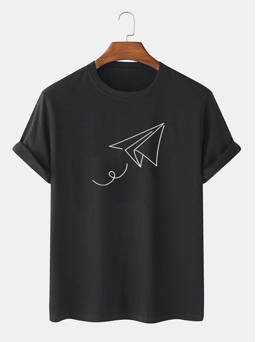 Paper Plane Tee Black