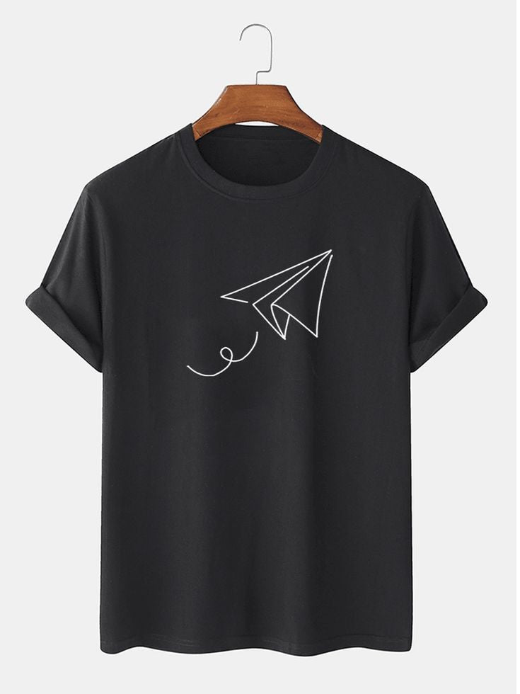 Paper Plane Tee Black