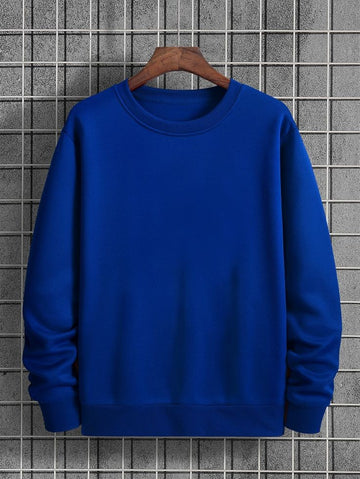 Solid Sweatshirt Blue