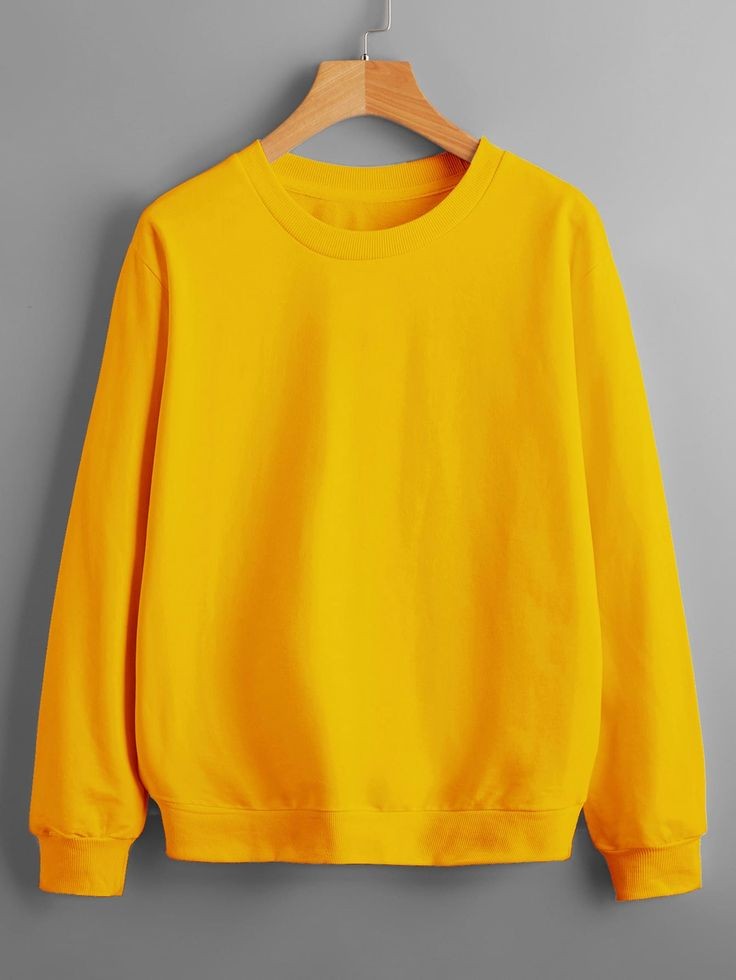 Solid Sweatshirt Yellow