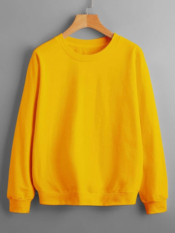 Solid Sweatshirt Yellow